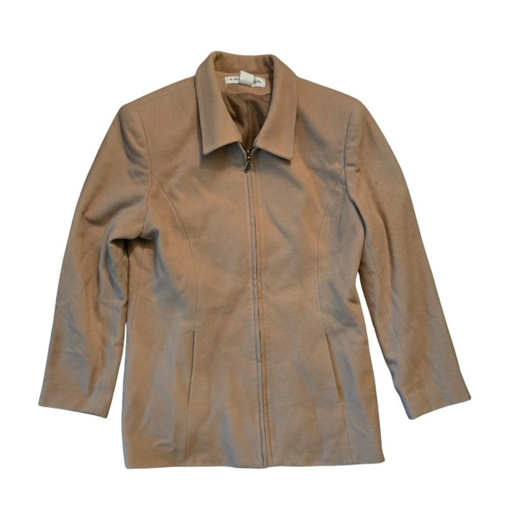 Norton McNaughton Classic Tailored Tan Jacket Zippered W/ Pockets Size 10‎